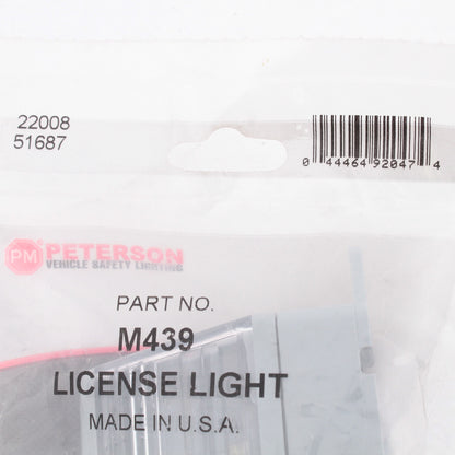 Peterson M439 Clear License Plate Light 3-3/8"L x 2-3/8"D Sealed Surface Mount