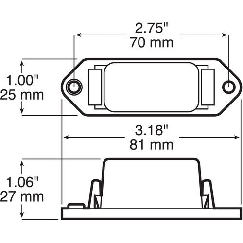 Peterson V107WB Blue 3.25" Mini-Lite Clearance Side Marker ID Light Base