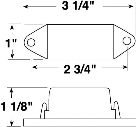 Peterson V107WR 3.25" Red Mini-Lite Clearance Side Marker Light w/ Base