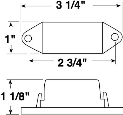 Peterson V107WR 3.25" Red Mini-Lite Clearance Side Marker Light w/ Base