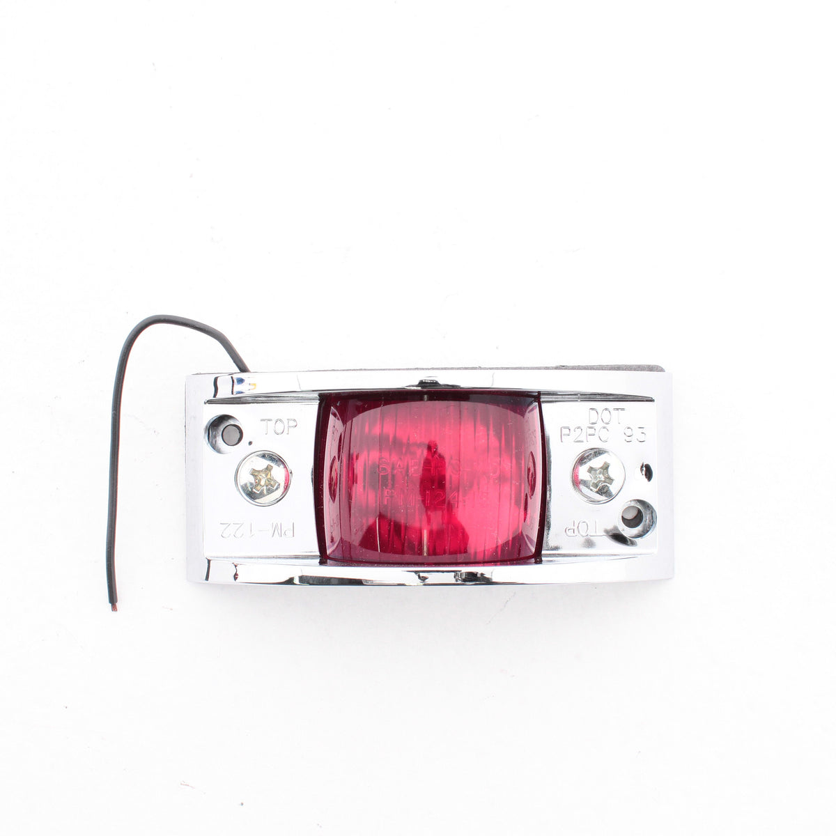 Peterson V122XR Red 4.88" Incandescent Chrome Clearance Side Marker Light 12V