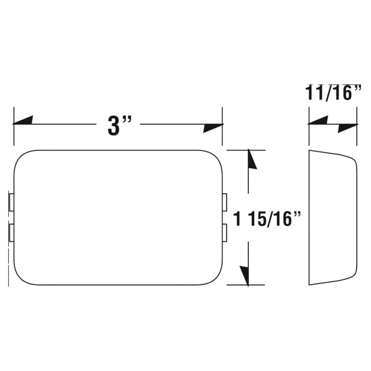 Peterson V127KR Red Rectangular Clearance Light Kit Grommet Mount
