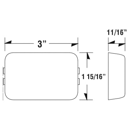Peterson V127KR Red Rectangular Clearance Light Kit Grommet Mount