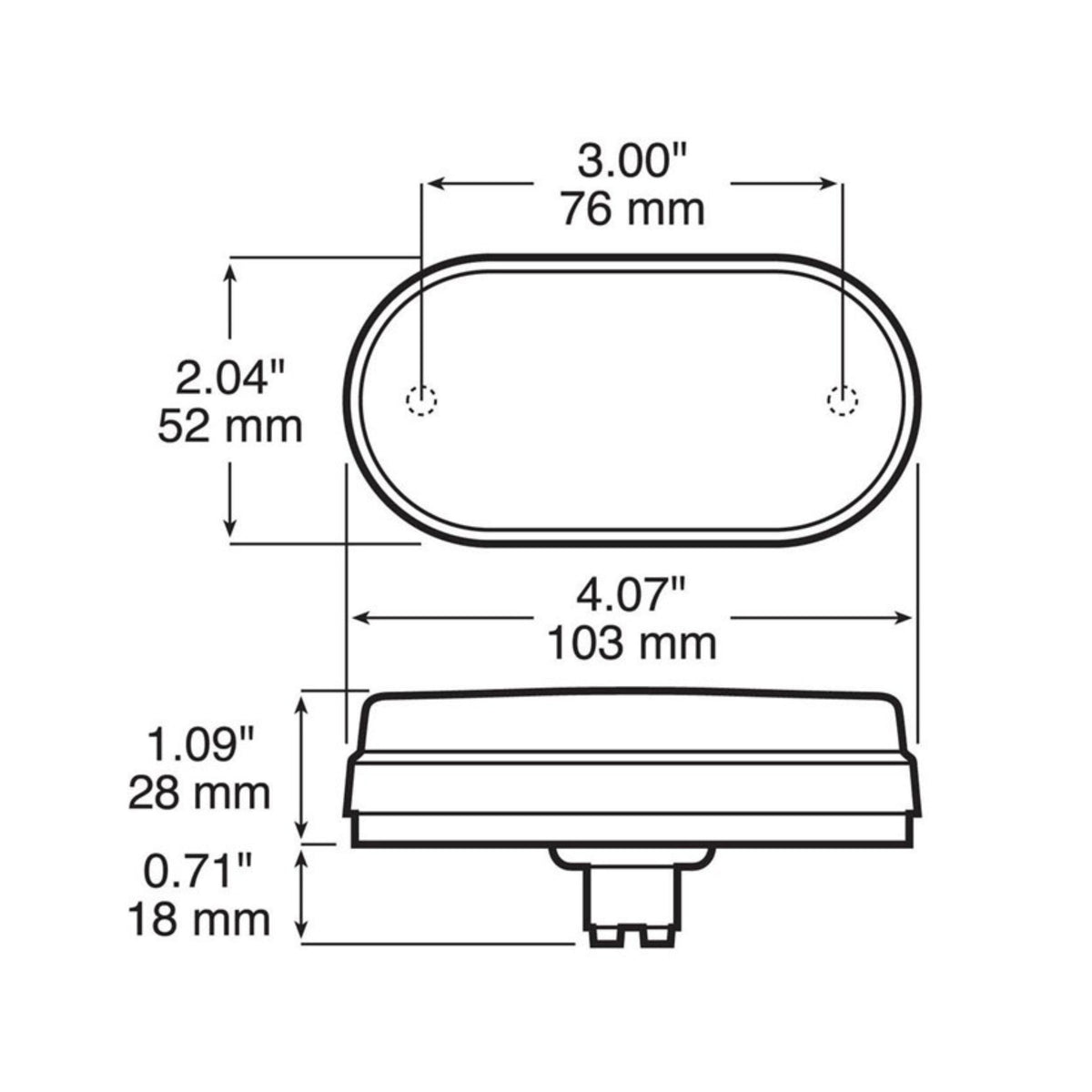 Peterson V128A Amber Oblong Clearance & Side Marker Light with Reflex