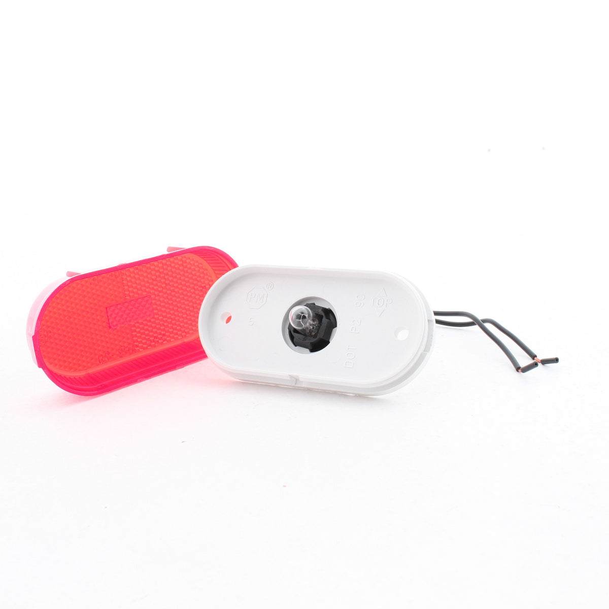 Peterson V128R Red 4.125" Oblong Clearance Side Marker Light Reflex Wagon