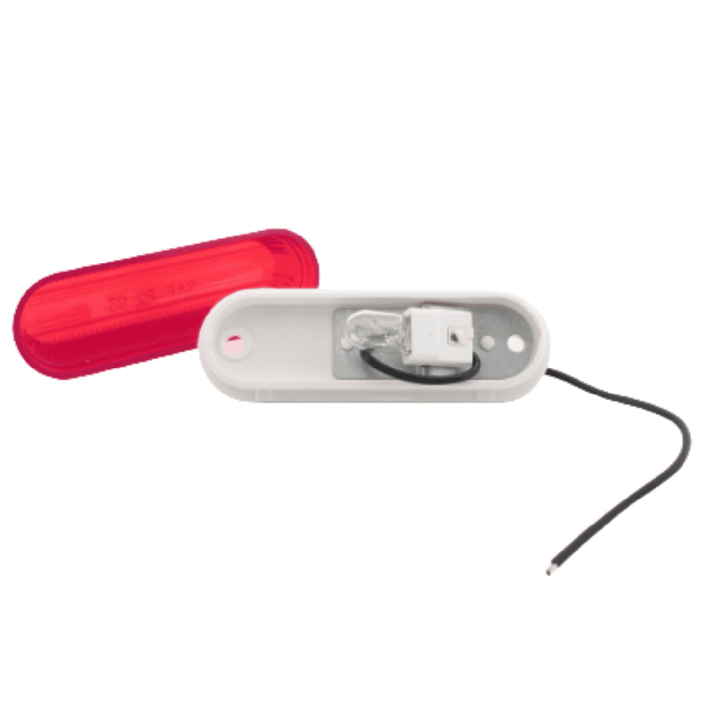 Peterson V136R Red 3.5" Oblong Clearance Side Marker Light Thin Surface Mount