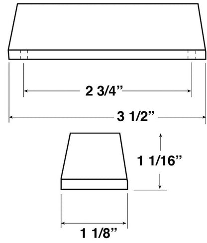 Peterson V136R Red 3.5" Oblong Clearance Side Marker Light Thin Surface Mount