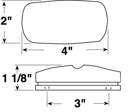 Peterson V138R Red Double Bulls-Eye Clearance & Side Marker Light 2-Bulb Acrylic