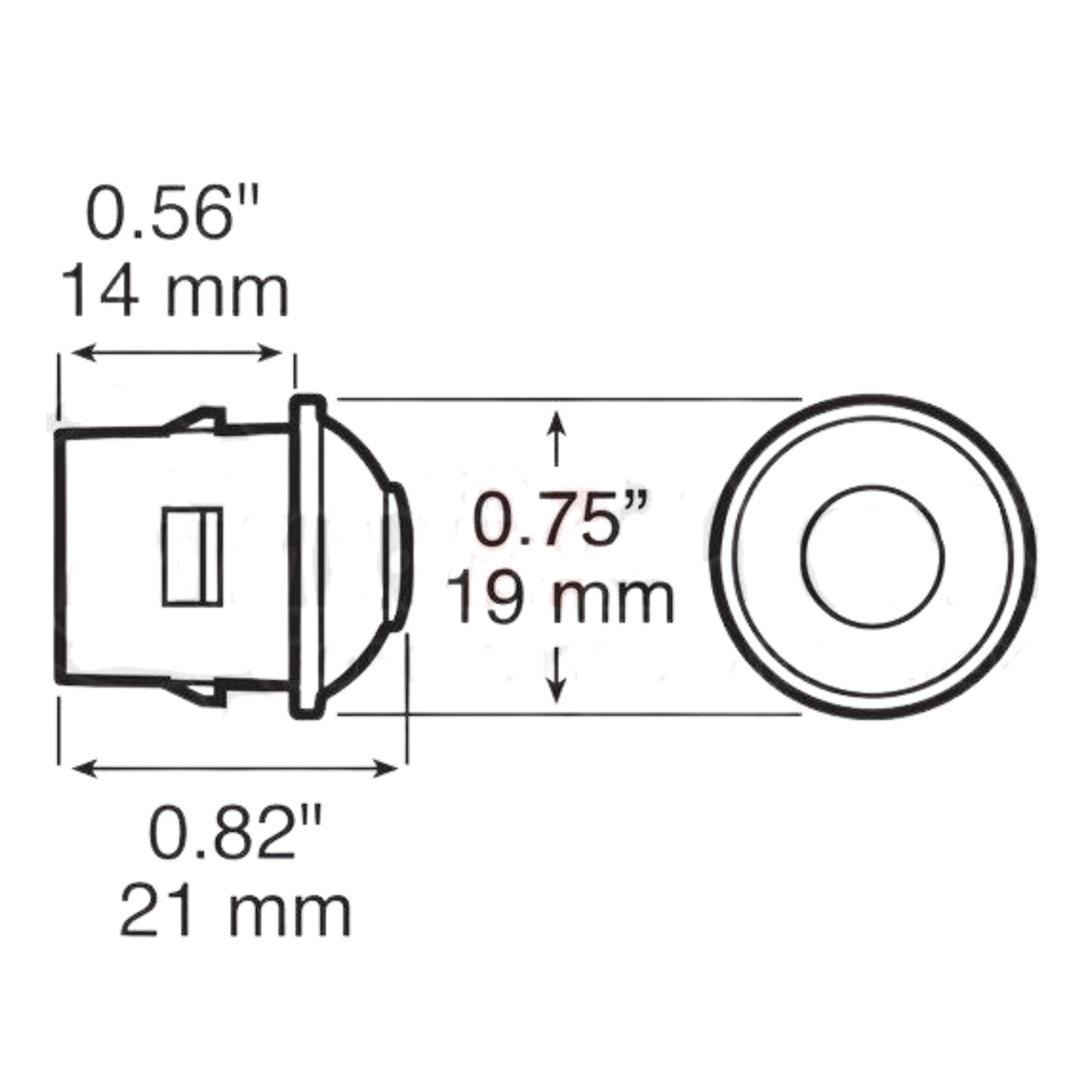 Peterson V181R-BT2 Red LED Marker Clearance Light with PC- Rated Round