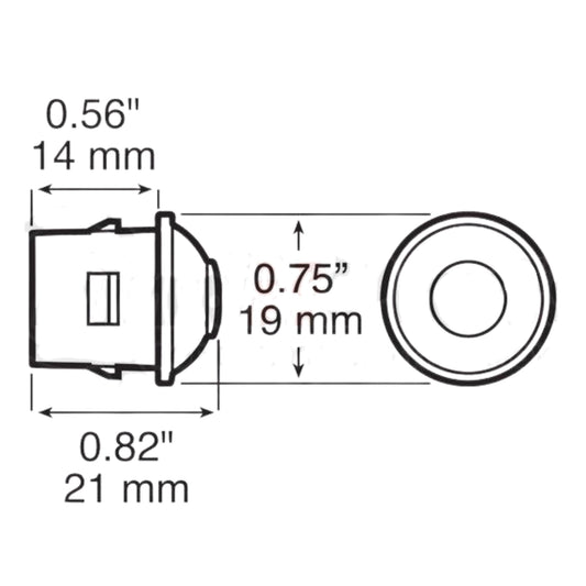 Peterson V181R-BT2 Red LED Marker Clearance Light with PC- Rated Round