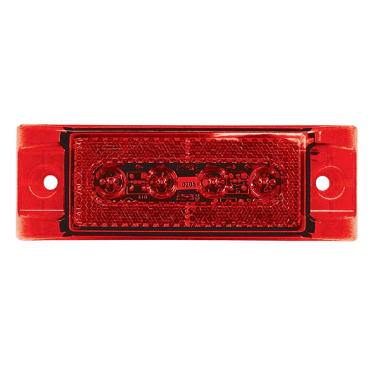 Peterson V188R Red Rectangular LED Marker Clearance P2 with Reflex 6.0" x 2.0"