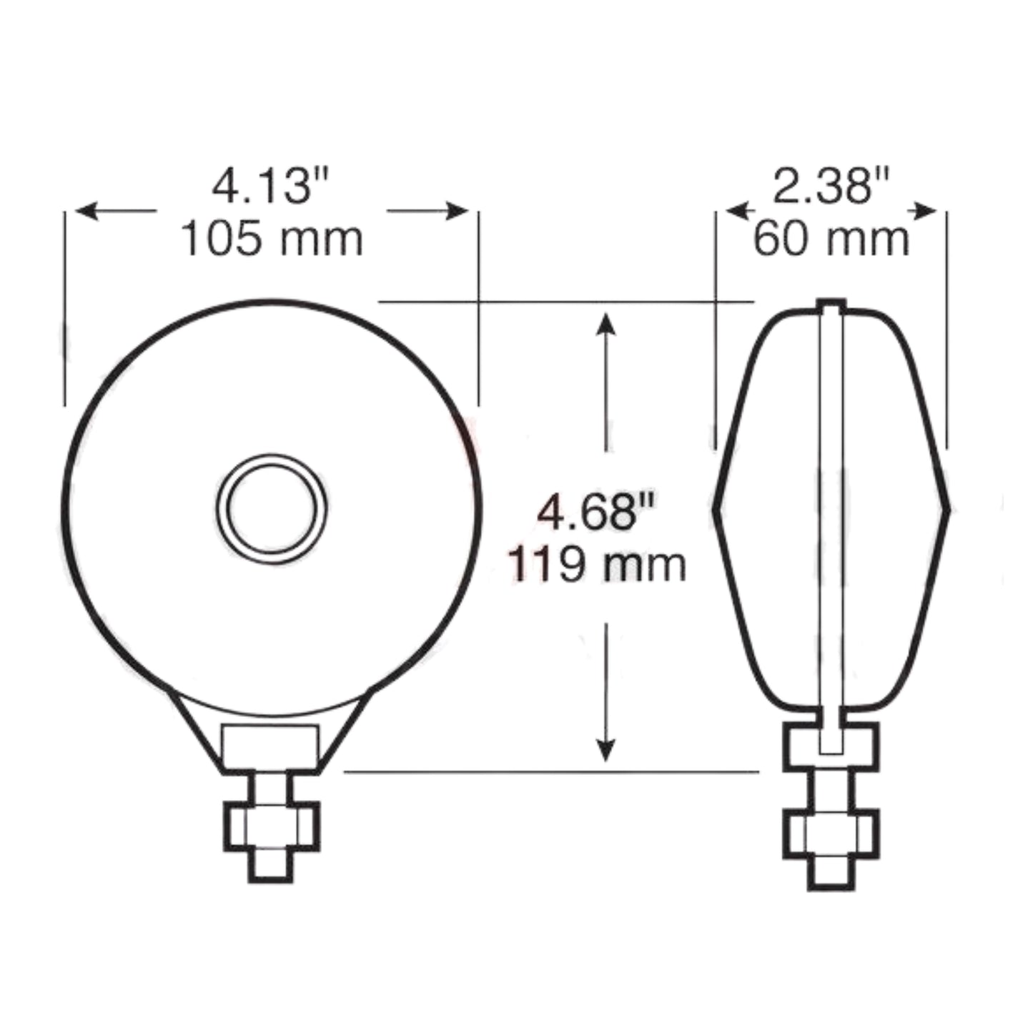 Peterson V313R Red Single-Face Turn Signal Light Pedestal Mount