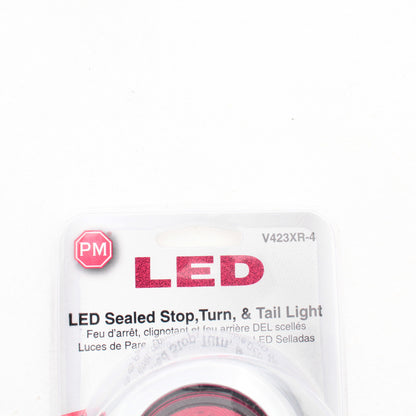 Peterson V423XR-4 Red 7.5" Piranha LED Oval Stop Turn Tail Light w/ Chrome Bezel