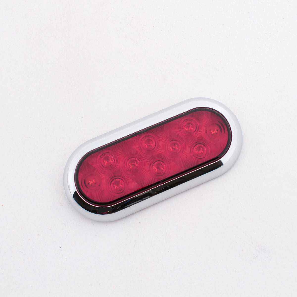 Peterson V423XR-4 Red 7.5" Piranha LED Oval Stop Turn Tail Light w/ Chrome Bezel