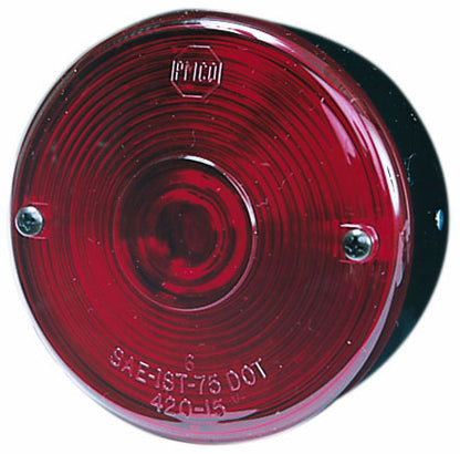 Peterson V428S Red 3.75" Round Stop Turn Tail Light w/o License Light Stud Mount