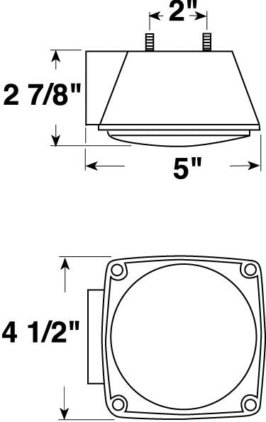 Peterson V440L Red Combo Stop Turn Tail Light w/ License Light 4.5" x 5"