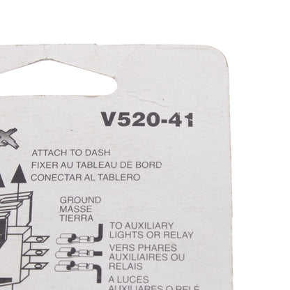 Peterson V520-41 15A Black Illuminated Rocker Switch Universal Quartz Halogen