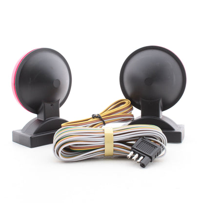 Pair Peterson V555 Red Tow Trailer Light Kit Magnetic Mount w/20" 4-Wire Harness