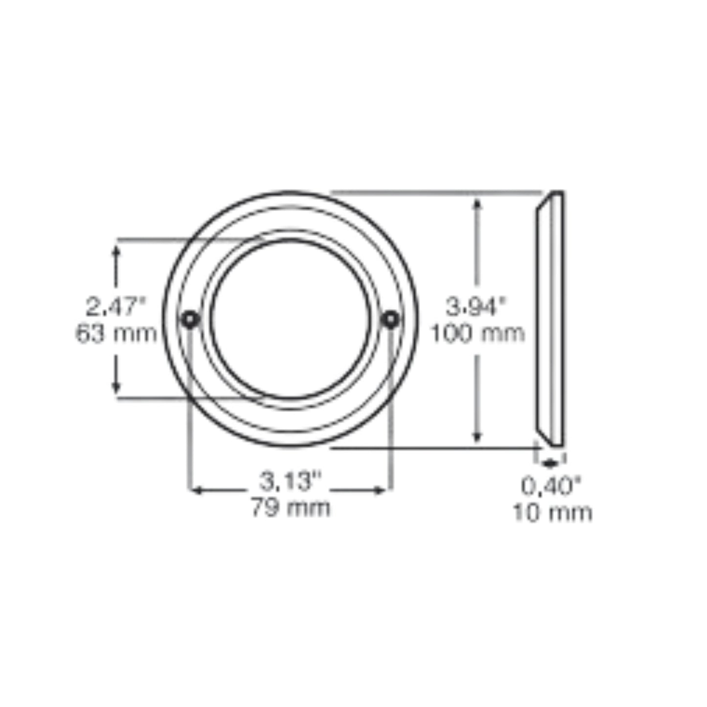 Peterson V7007 Chrome Round 2 1/2" Decorative Bezel