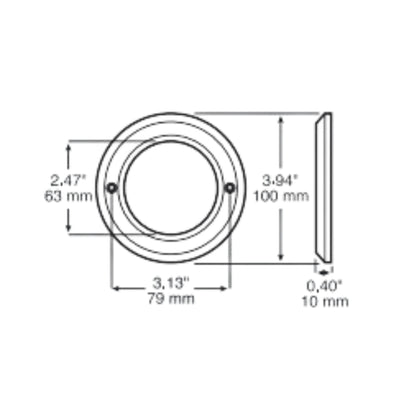 Peterson V7007 Chrome Round 2 1/2" Decorative Bezel