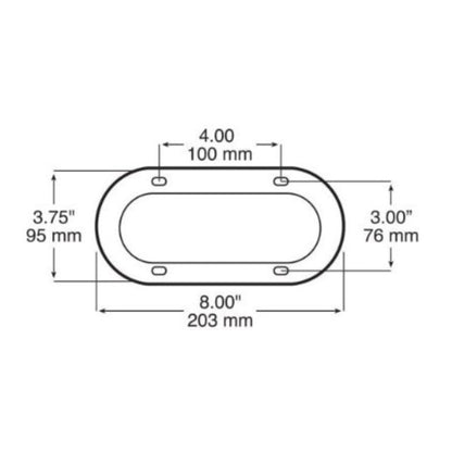 Peterson V7011 Chrome Oval Decorative Bezel 7.88" L x 0.48" W x 3.65" H
