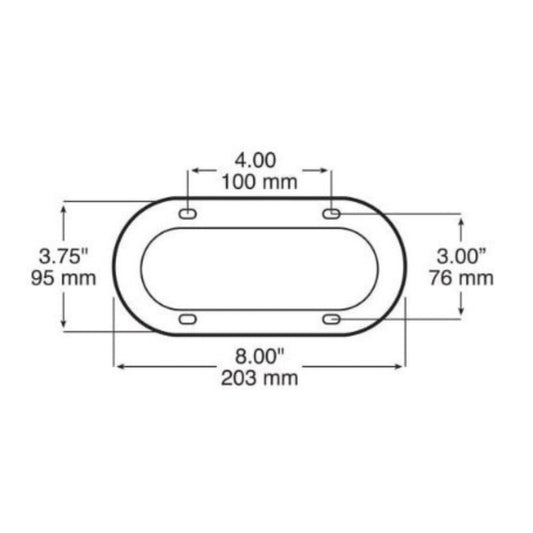 Peterson V7010 OEM 7.88" x 3.65" Chrome Plastic Oval Decorative Bezel