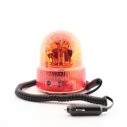Peterson V771A Amber 5.5" Revolving Beacon Light Magnet Mount 12' Coil Cord Plug
