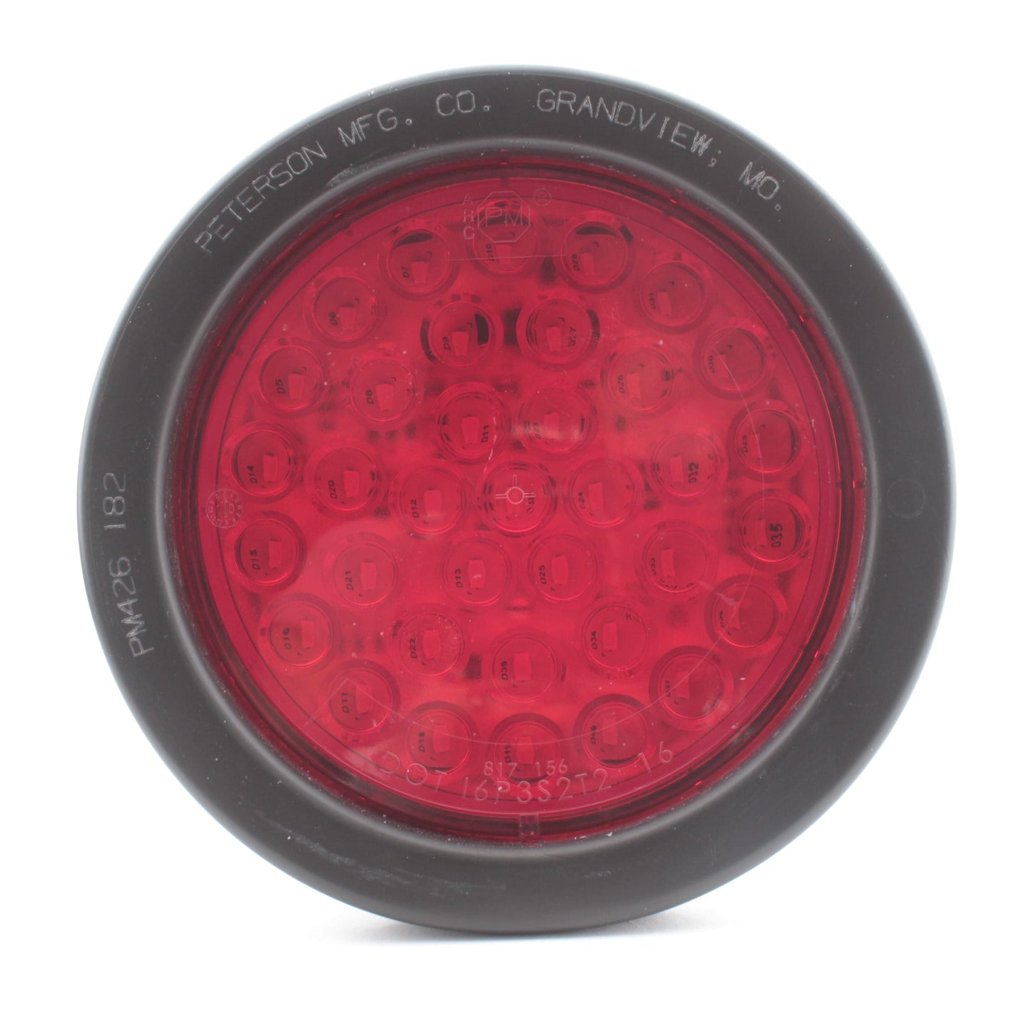 Peterson V817KR-36 Red LED 4" Round Stop Turn & Tail AMP Grommet Mount Kit