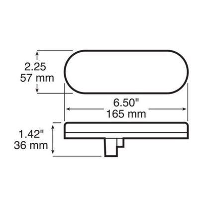 Peterson V821A-22 Amber Oval 6" LED Stop Turn Park & Tail Grommet Mount Light