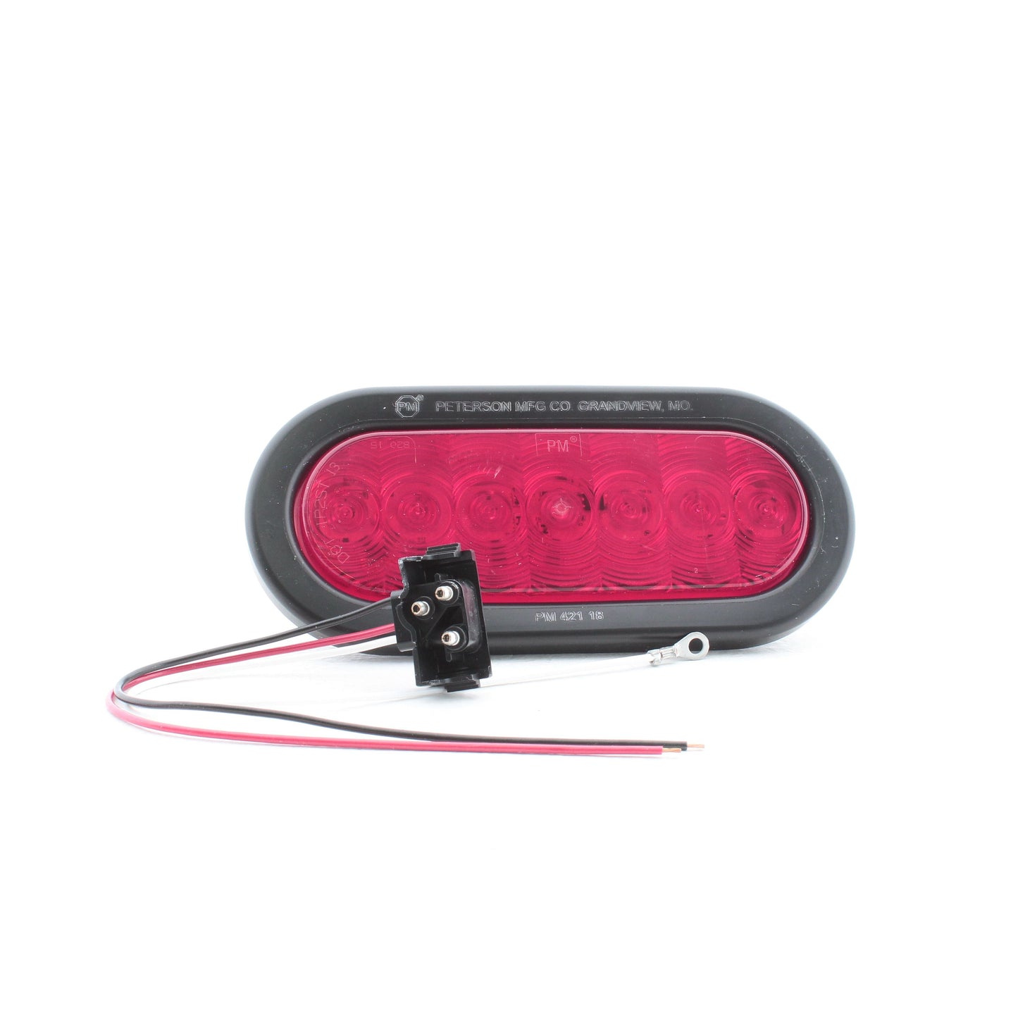 Peterson V821KR-7 LED Red Oval Stop Turn Tail Light Trailer Use