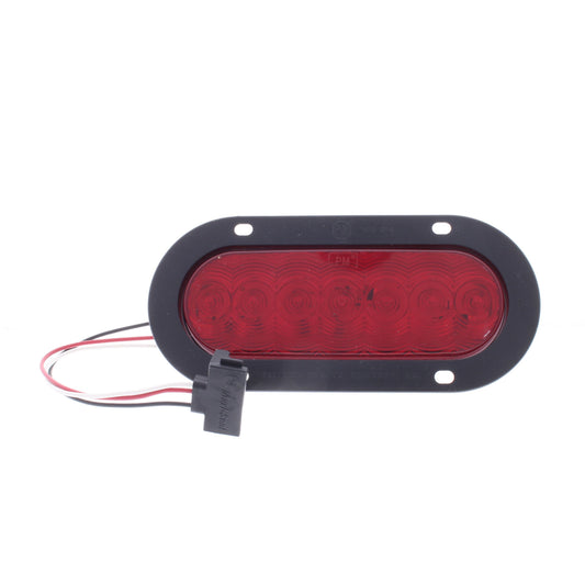 Peterson V822KR-7 Red LumenX Oval LED Stop Turn Tail Light PL3 Flange Kit