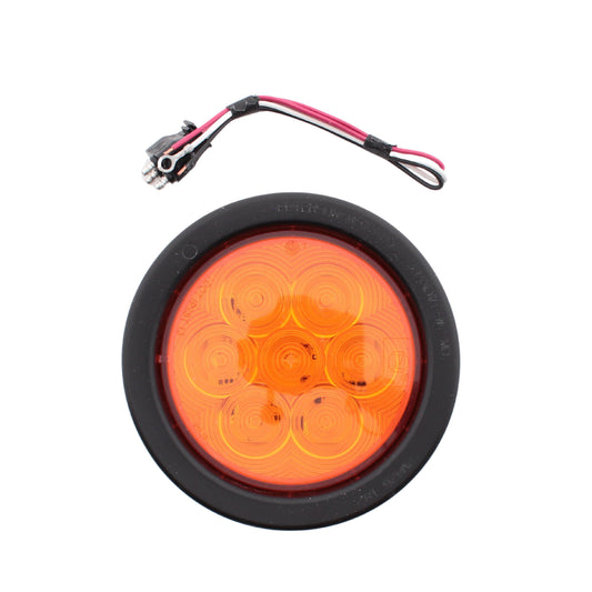 Peterson V826KA7 Amber LED 4" Round Front Rear Turn Signal Light Grommet