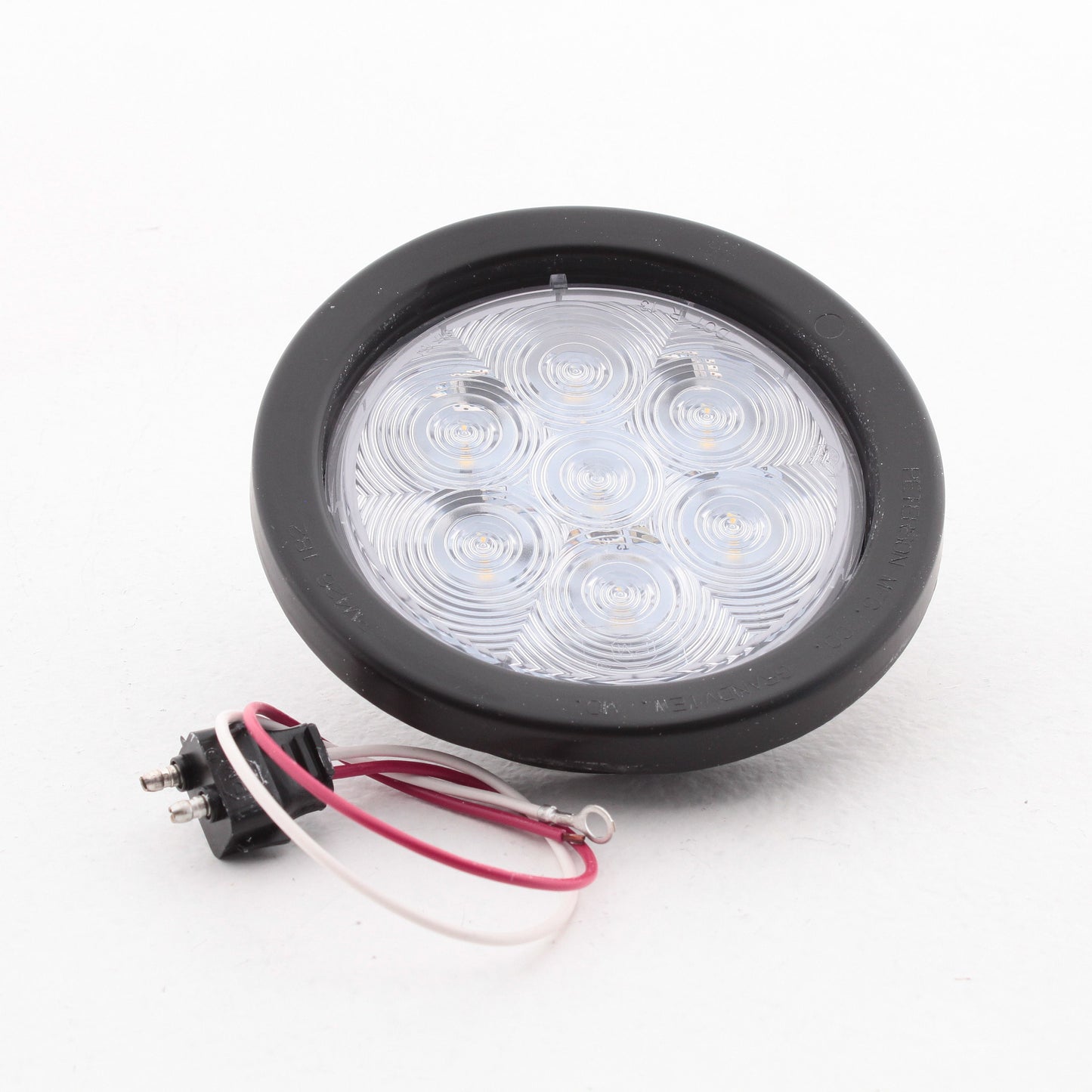 Peterson V826KC7 LED 4" Round Clear Back-Up PL3 Light White Grommet Kit