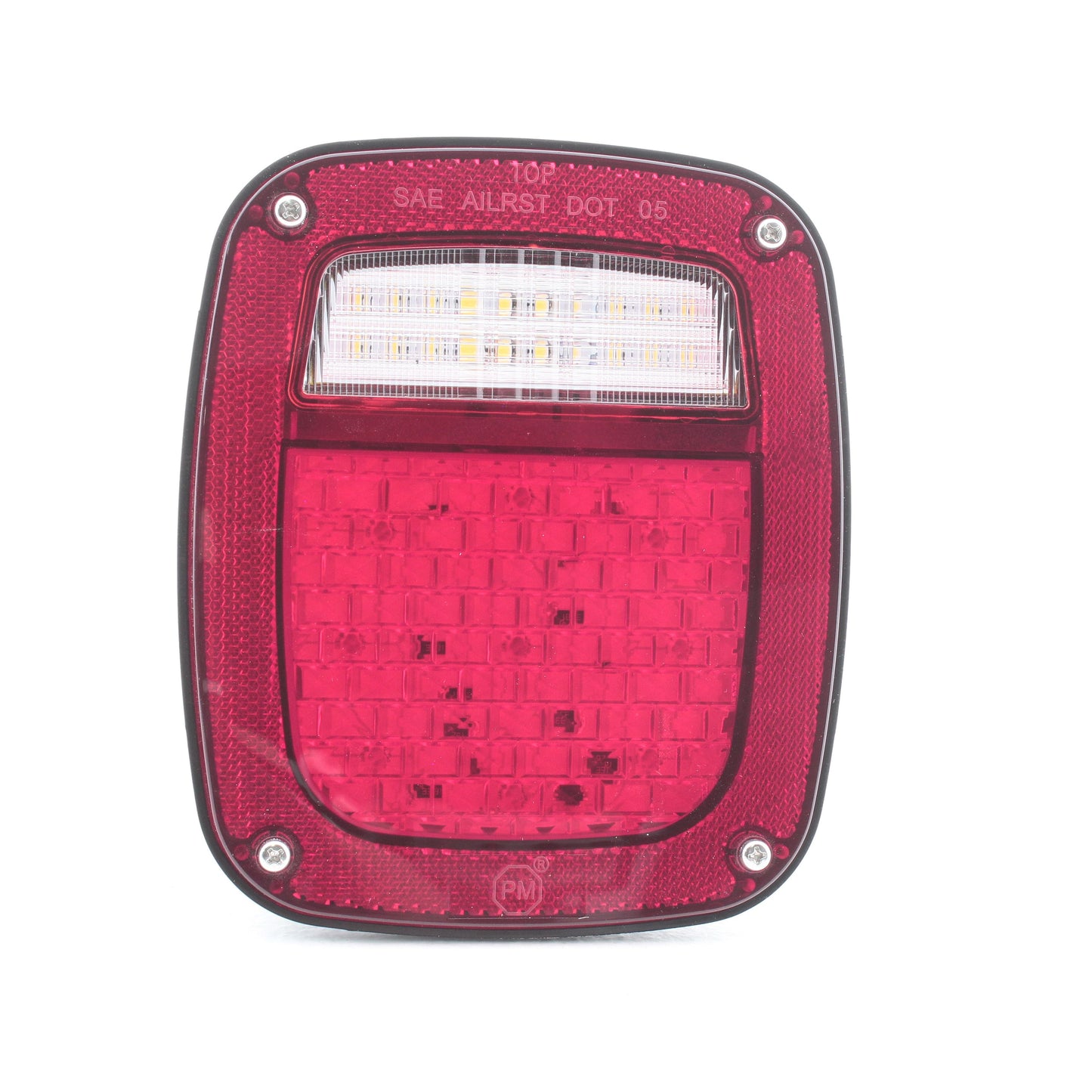 Peterson V845 6.76" Red Clear Rectangular Rear Combo Light Trailer Wagon