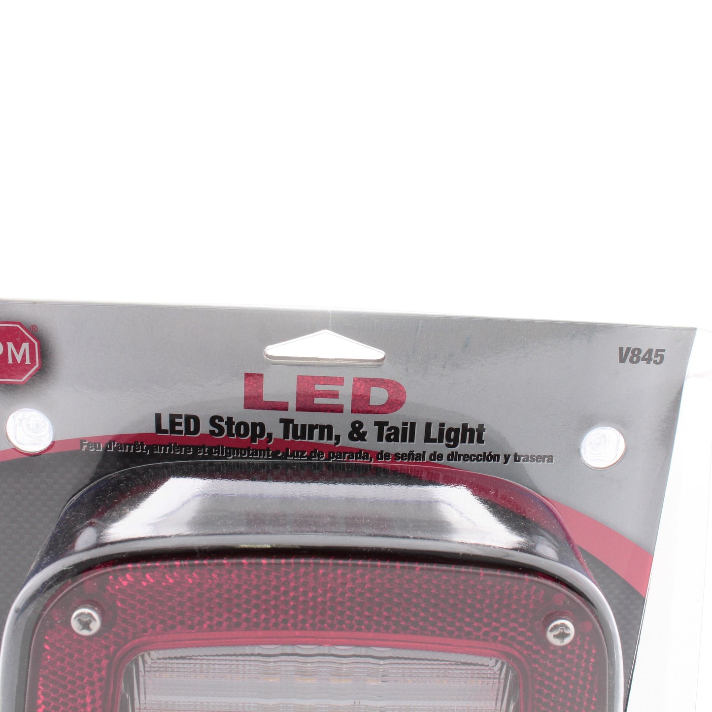 Peterson V845L Red Clear Rectangular Rear Trailer Wagon w/ License Light
