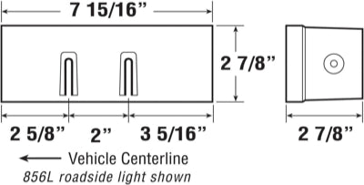 Peterson V856L 7-15/16" Piranha Red LED Left License Tail Light Over 80" Wide