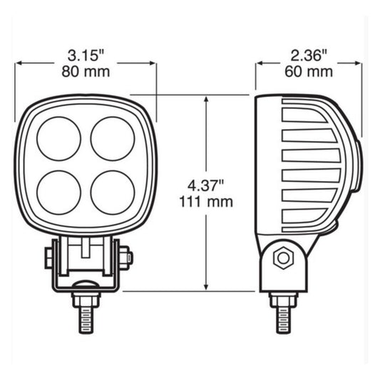 Peterson V913MV Great White 3" x 3" LED Compact Work Light