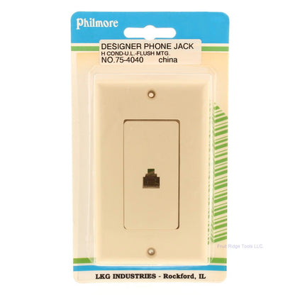 Philmore Ivory Designer Ivory 4-Wire Telephone Wall Jack Cover Plate 75-4040