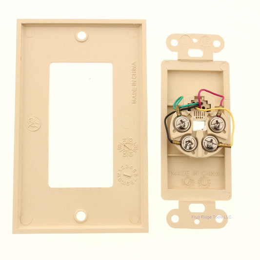 Philmore Ivory Designer Ivory 4-Wire Telephone Wall Jack Cover Plate 75-4040