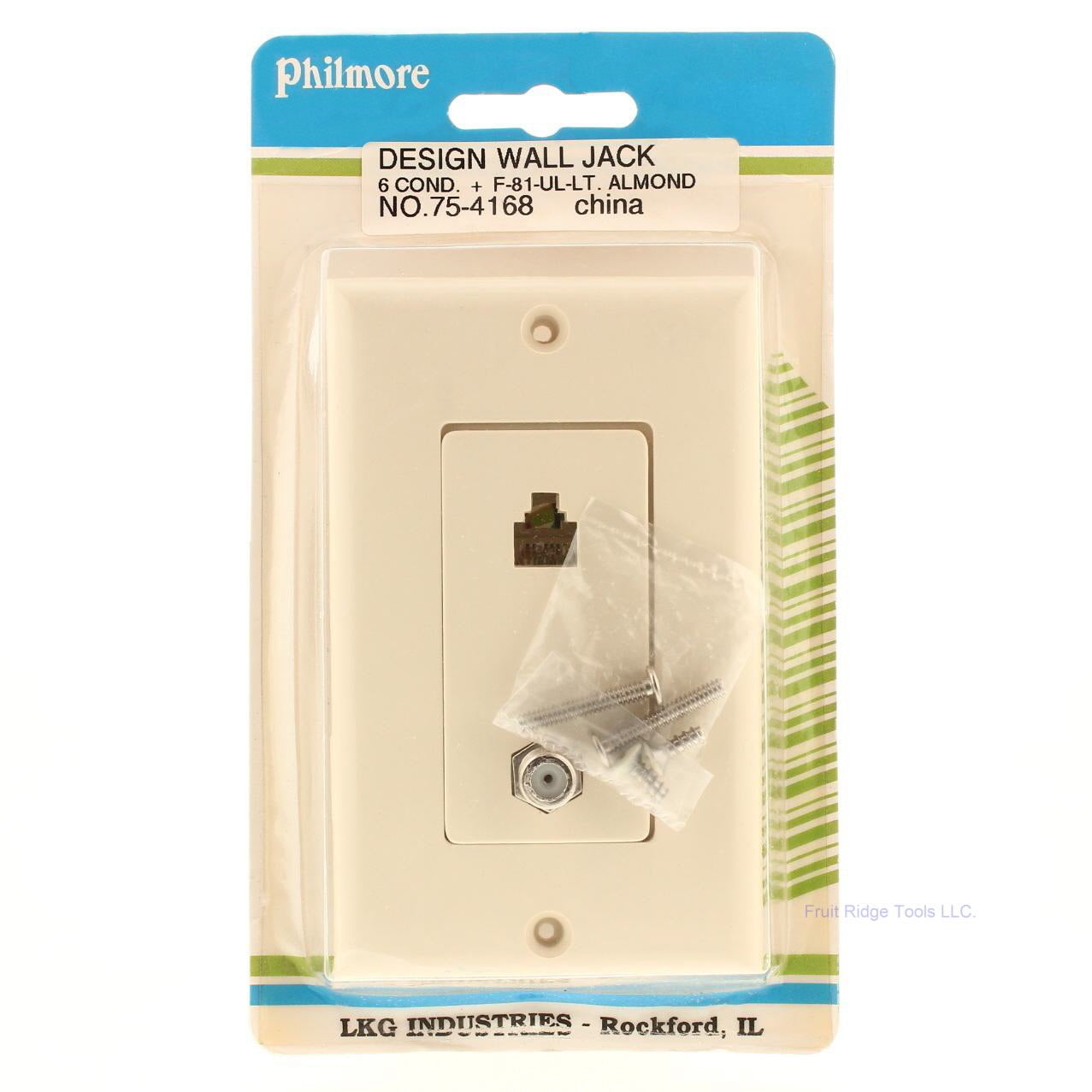 Philmore  75-4168 Light Almond Designer Jack Wall Plate