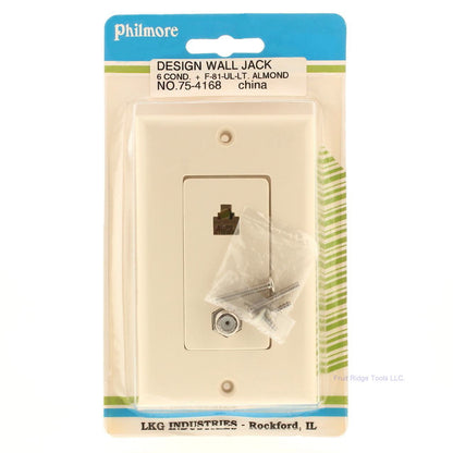 Philmore  75-4168 Light Almond Designer Jack Wall Plate