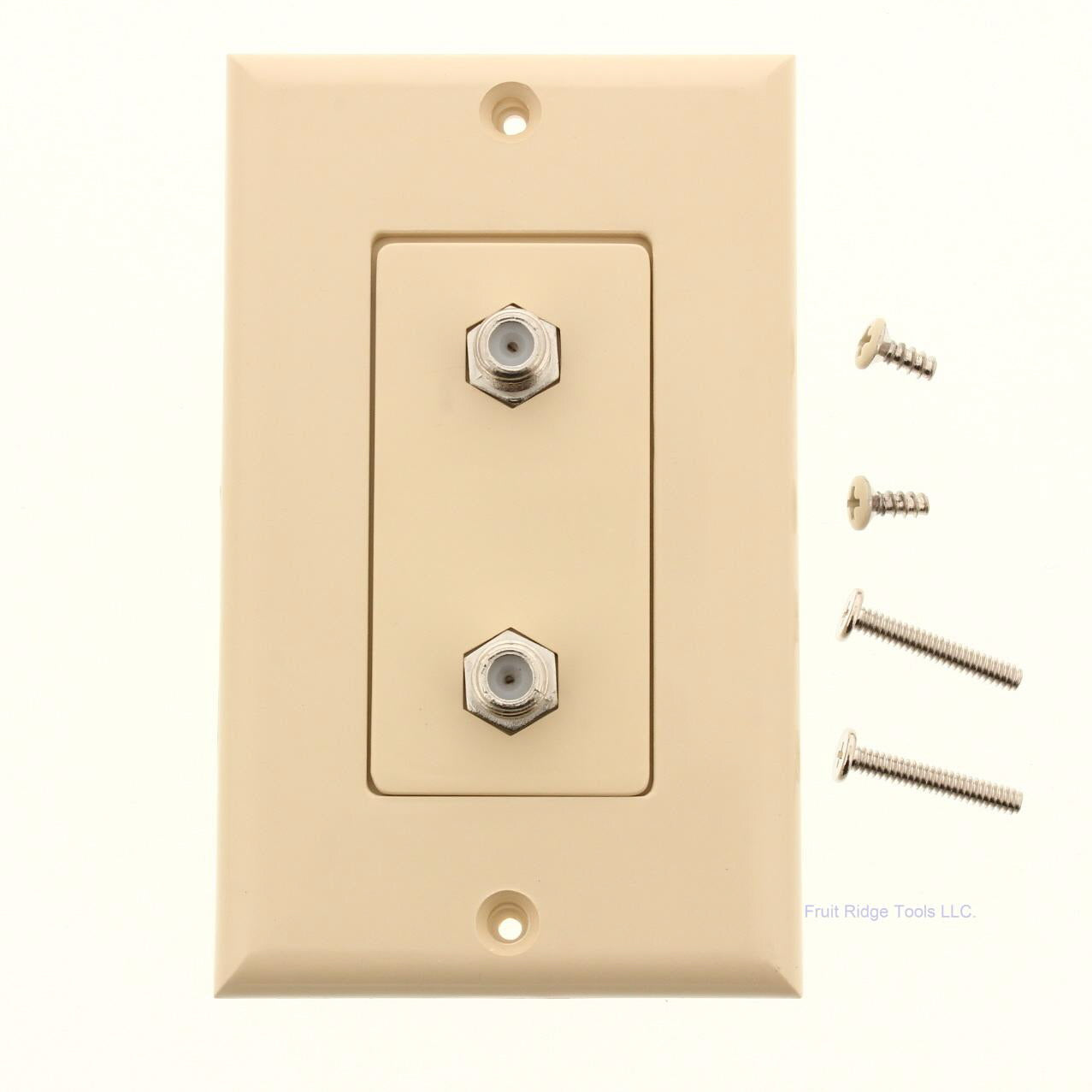 Philmore Designer Ivory Dual Coaxial Wall Jack Cover Plate F-81's F-Type 75-4420
