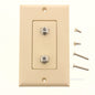 Philmore Designer Ivory Dual Coaxial Wall Jack Cover Plate F-81's F-Type 75-4420