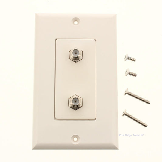 Philmore 75-4422 White Designer Jack Wall Plate Dual F-81's