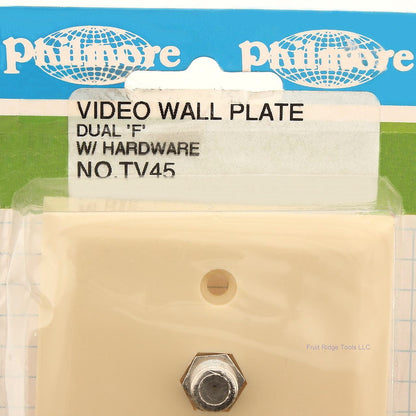 Philmore TV45 Ivory Video Wall Plate Dual F-81 "F" Type Feedthrough