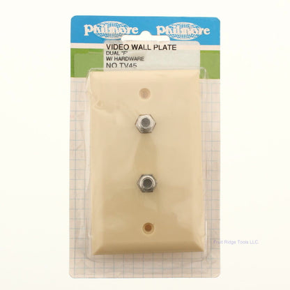 Philmore TV45 Ivory Video Wall Plate Dual F-81 "F" Type Feedthrough