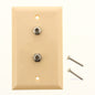 Philmore TV45 Ivory Video Wall Plate Dual F-81 "F" Type Feedthrough