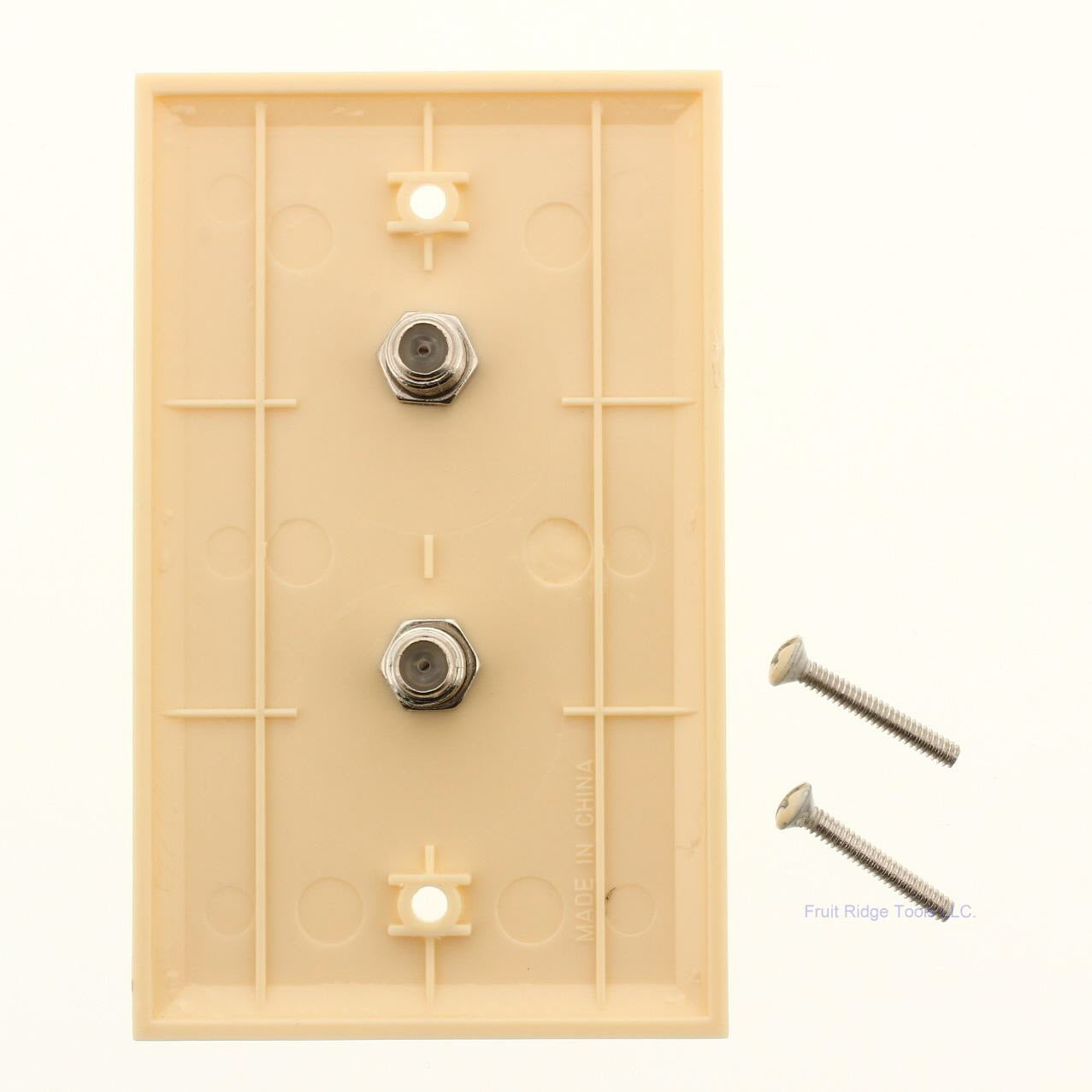 Philmore TV45 Ivory Video Wall Plate Dual F-81 "F" Type Feedthrough