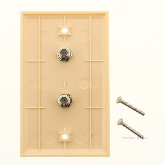 Philmore TV45 Ivory Video Wall Plate Dual F-81 "F" Type Feedthrough