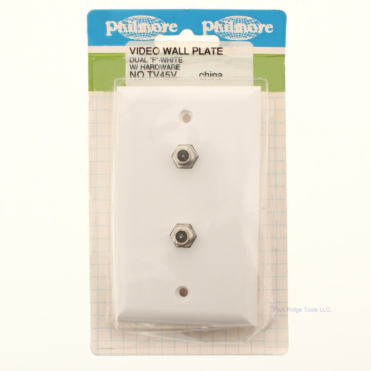 Philmore TV45V White Video Wallplate Dual F-Connectors with Hardware